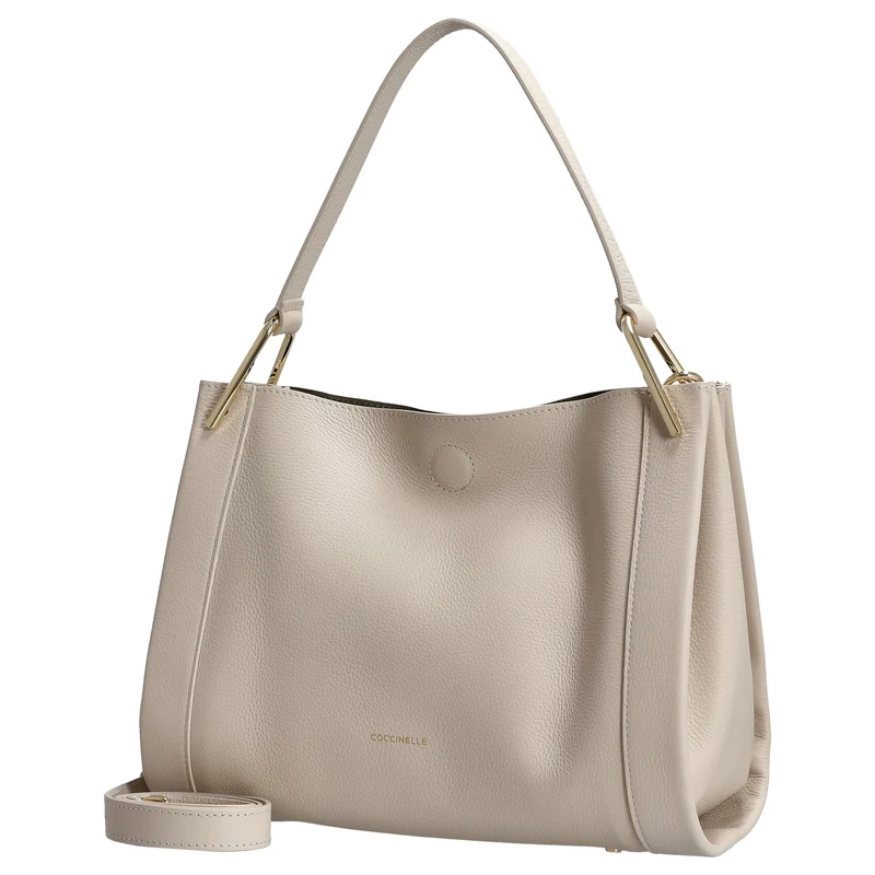Coccinelle Wallace - Schultertasche 28 cm (lambskin white/laurel green)