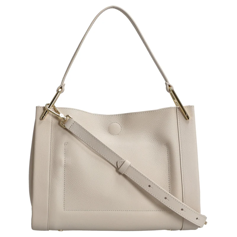 Coccinelle Wallace - Schultertasche 28 cm (lambskin white/laurel green)