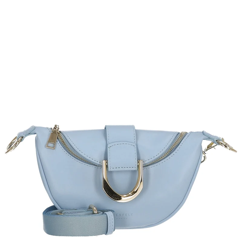 Seidenfelt Sonka - Umhängetasche 19 cm (shy blue/gold)