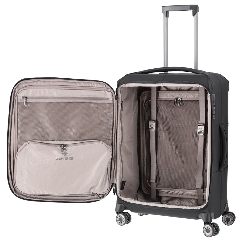 Travelite Priima - 4-Rollen-Trolley M 68 cm erw. (black)
