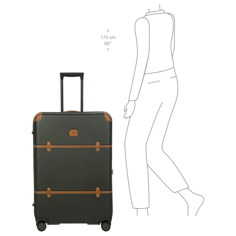 Brics Bellagio - 4-Rollen-Trolley 76 cm erw. recycelt (olive)