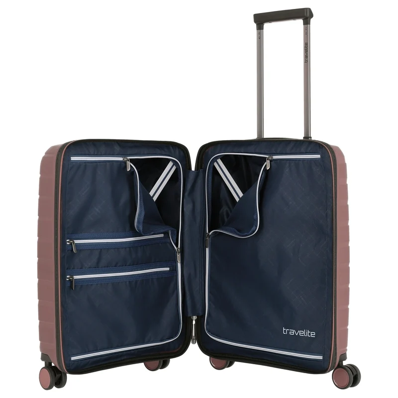 Travelite Air Base - 4-Rollen-Kabinentrolley mit Vortasche S 55 cm (flieder)