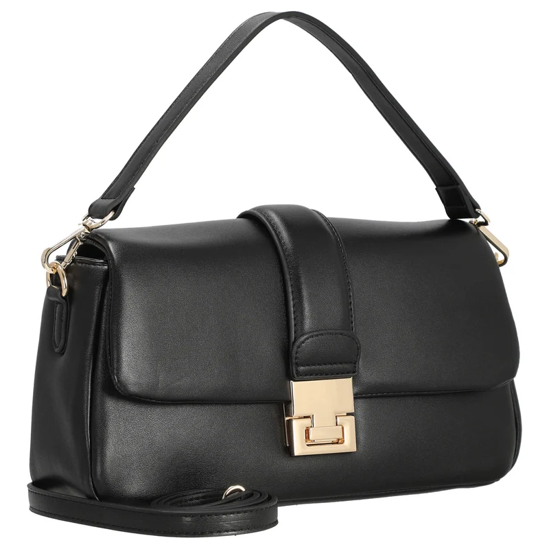 Seidenfelt Dalarna - Schultertasche 30 cm (black/gold)