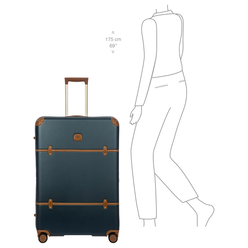 Brics Bellagio - 4-Rollen-Trolley 82 cm erw. recycelt (blue/tan)
