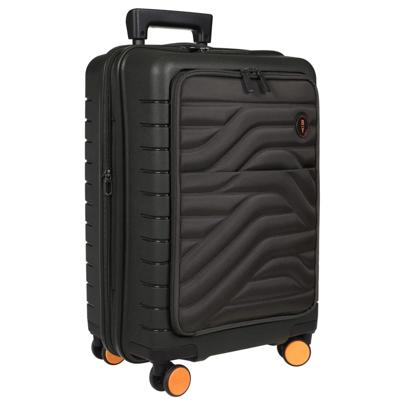 Brics BY Ulisse - 4-Rollen-Kabinentrolley mit Vortasche 55 cm erw. USB (olive)