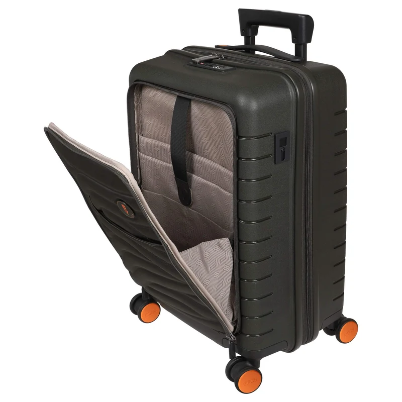 Brics BY Ulisse - 4-Rollen-Kabinentrolley mit Vortasche 55 cm erw. USB (olive)