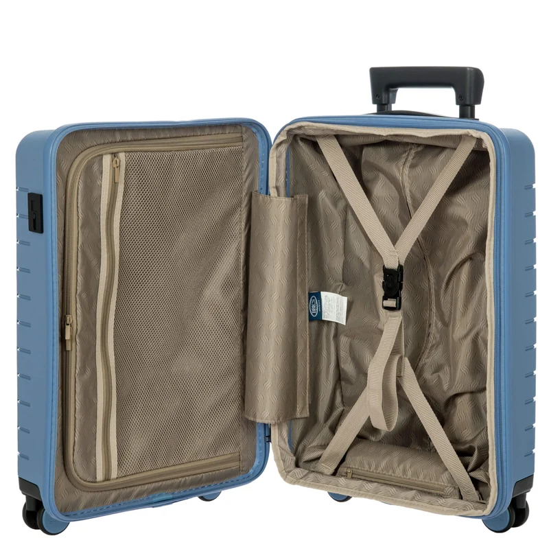 Brics BY Ulisse - 4-Rollen-Kabinentrolley mit Vortasche 55 cm erw. USB (grey blue)