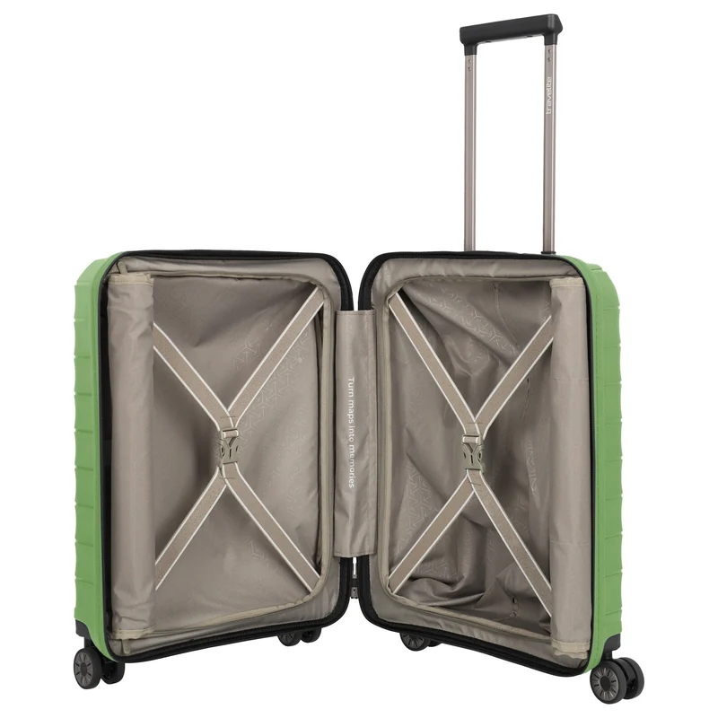 Travelite Mooby - 4-Rollen-Kabinentrolley mit Vortasche S 55 cm (grün)