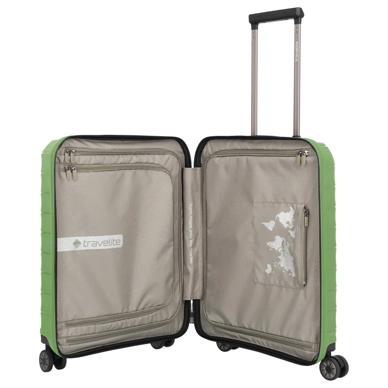 Travelite Mooby - 4-Rollen-Kabinentrolley mit Vortasche S 55 cm (grün)