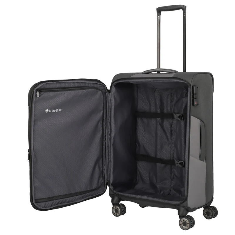 Travelite Viia - 4-Rollen-Trolley M 67 cm erw. (Schiefer)