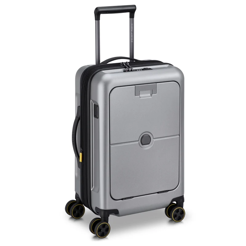 Delsey Paris Turenne 2.0 - 4-Rollen-Kabinentrolley mit Vortasche 55 cm USB erw. (silber)
