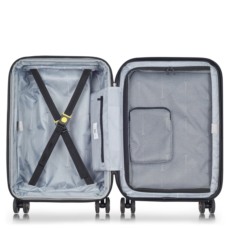 Delsey Paris Shadow 5.0 - 4-Rollen-Kabinentrolley mit Vortasche S 55 cm erw. USB (blau)