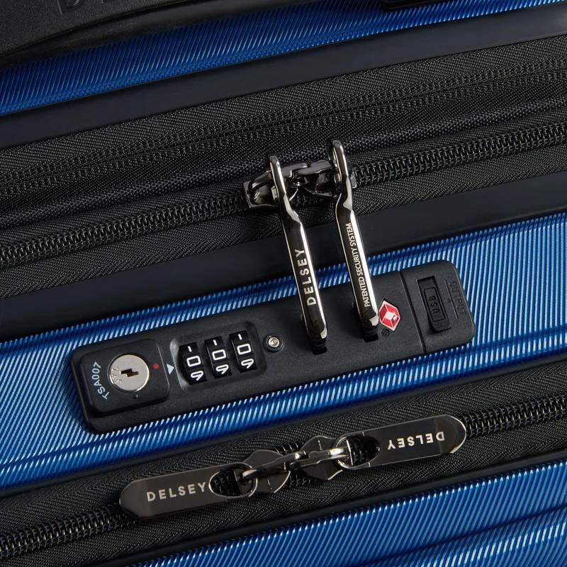 Delsey Paris Shadow 5.0 - 4-Rollen-Kabinentrolley mit Vortasche S 55 cm erw. USB (blau)