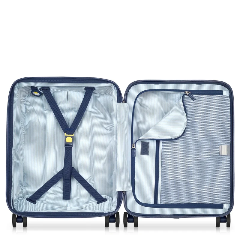 Delsey Paris Cadence - 4-Rollen-Kabinentrolley Slim 55 cm erw. (elfenbein/blau)