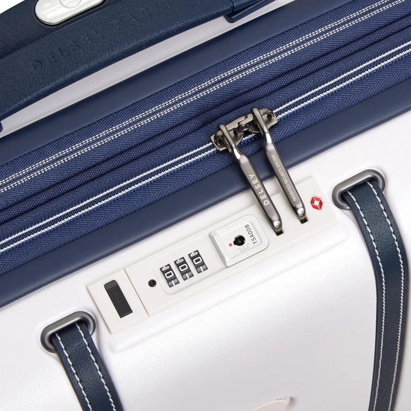 Delsey Paris Cadence - 4-Rollen-Kabinentrolley Slim 55 cm erw. (elfenbein/blau)