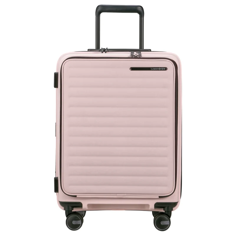 Samsonite Selection Restackd Easy Access - 4-Rollen-Kabinentrolley 55 cm erw. mit 2tlg. Packsack-Set (rose)