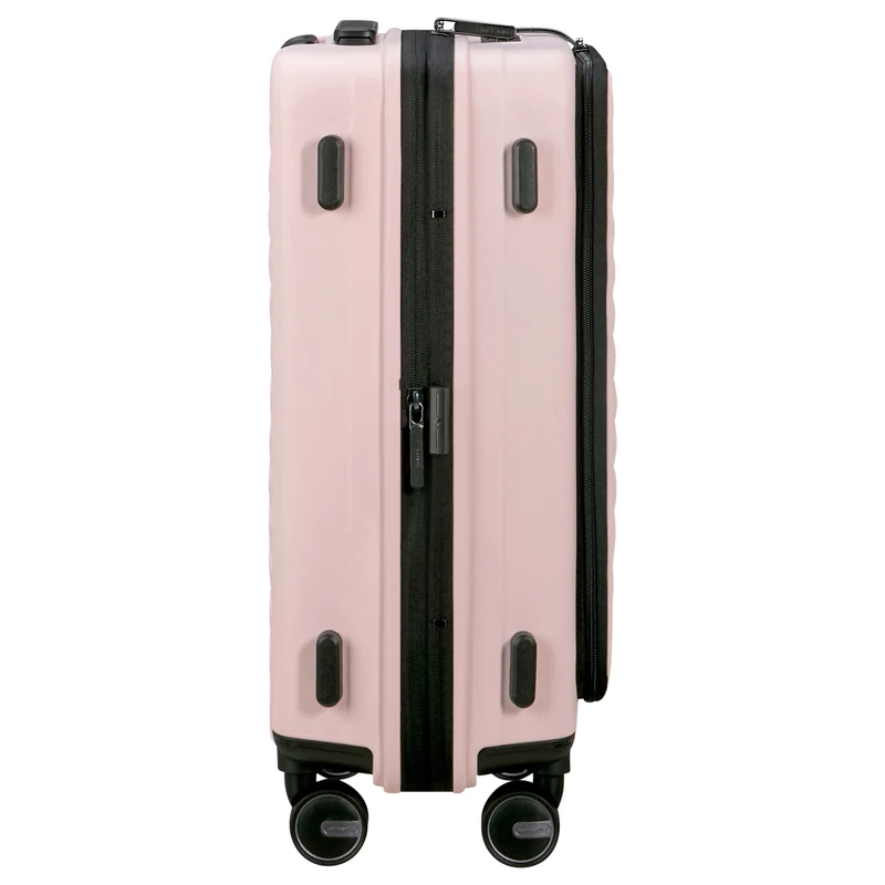 Samsonite Selection Restackd Easy Access - 4-Rollen-Kabinentrolley 55 cm erw. mit 2tlg. Packsack-Set (rose)
