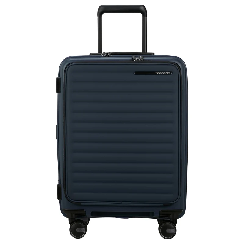 Samsonite Selection Restackd Easy Access - 4-Rollen-Kabinentrolley 55 cm erw. mit 2tlg. Packsack-Set (midnight)