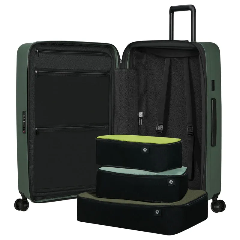 Samsonite Selection Restackd - 4-Rollen-Trolley 75 cm L erw. mit 3tlg. Packsack-Set (sage)