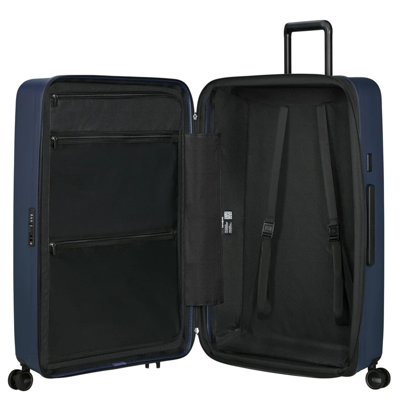 Samsonite Selection Restackd - 4-Rollen-Trolley 81 cm XL erw. mit 3tlg. Packsack-Set (midnight)