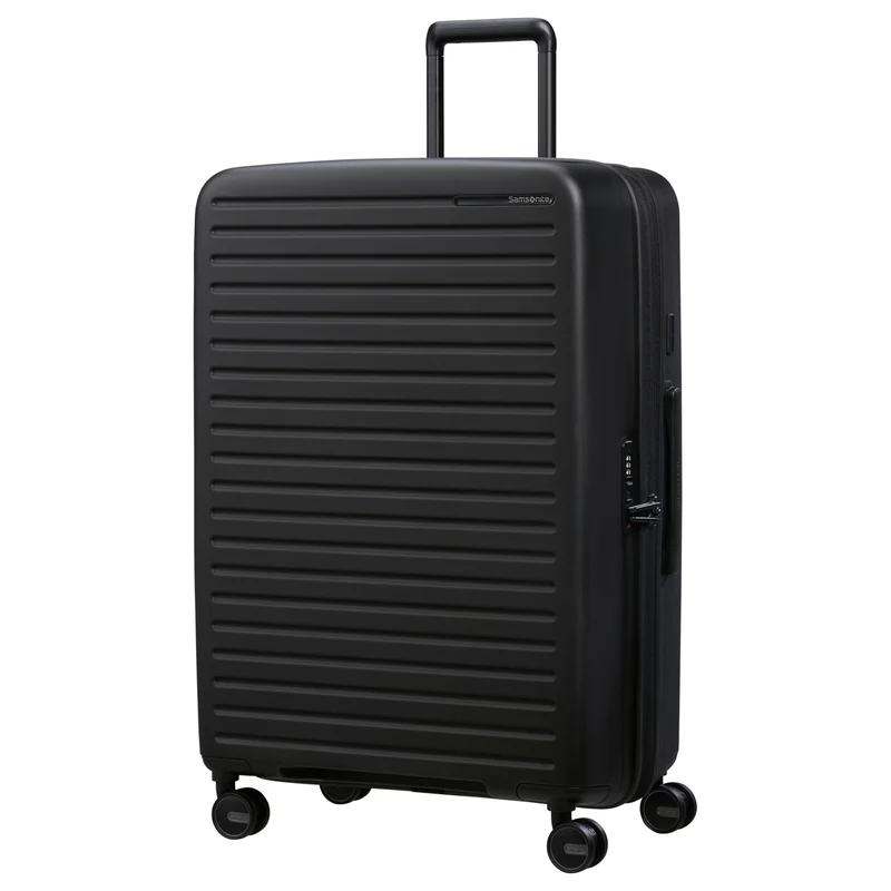 Samsonite Selection Restackd - 4-Rollen-Trolley 75 cm L erw. mit 3tlg. Packsack-Set (schwarz)