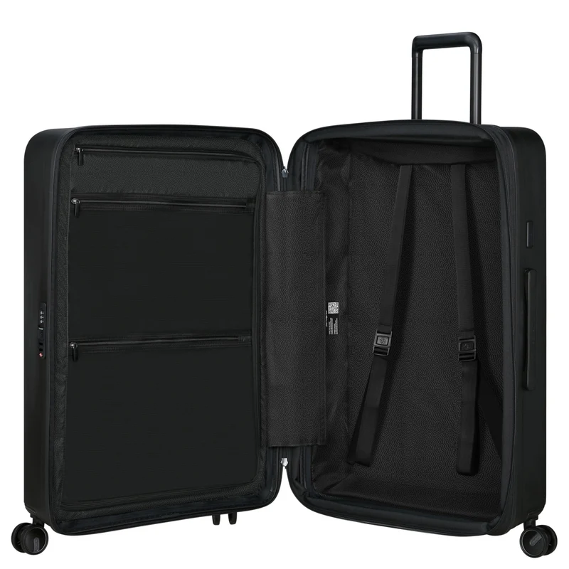 Samsonite Selection Restackd - 4-Rollen-Trolley 75 cm L erw. mit 3tlg. Packsack-Set (schwarz)