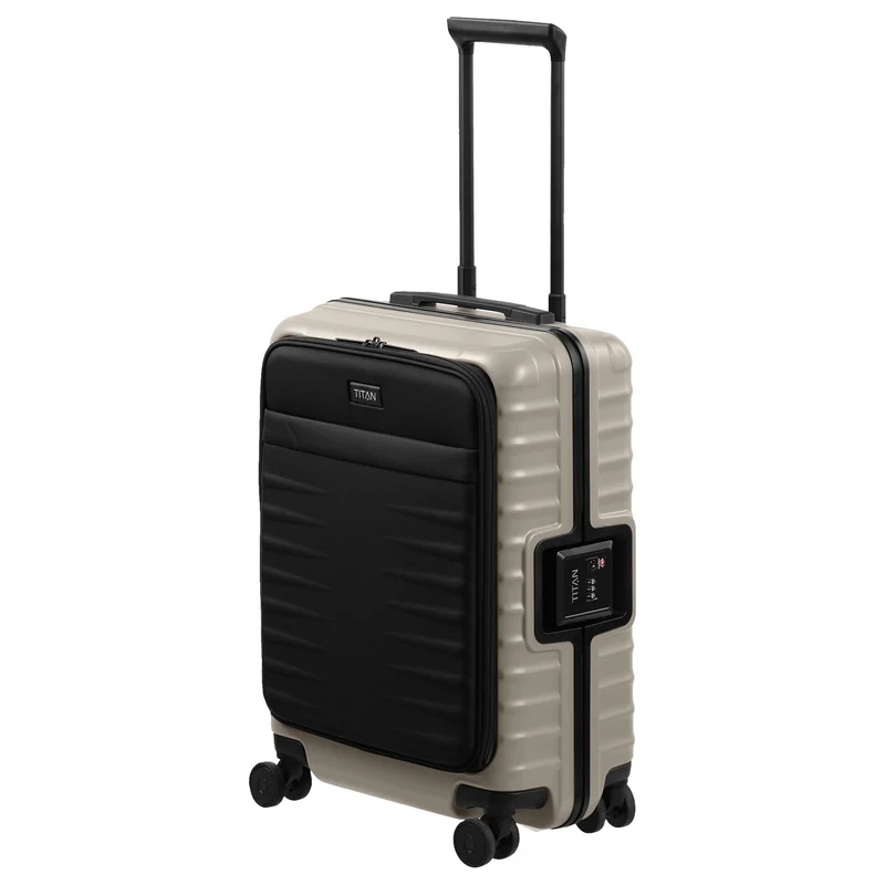 TITAN OVERSEAS - 4-Rollen-Kabinentrolley S 55/23cm mit Vortasche (moonstone grey, 55 cm (Vortasche))