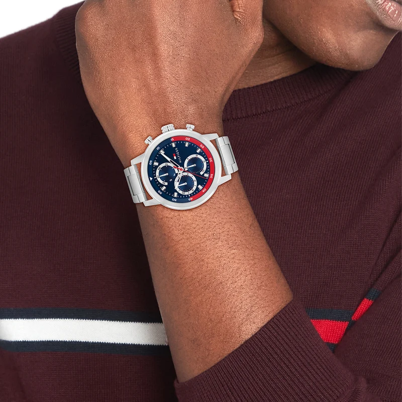 Tommy Hilfiger Rocky Silberne Und Blaue Herrenuhr TH1792179