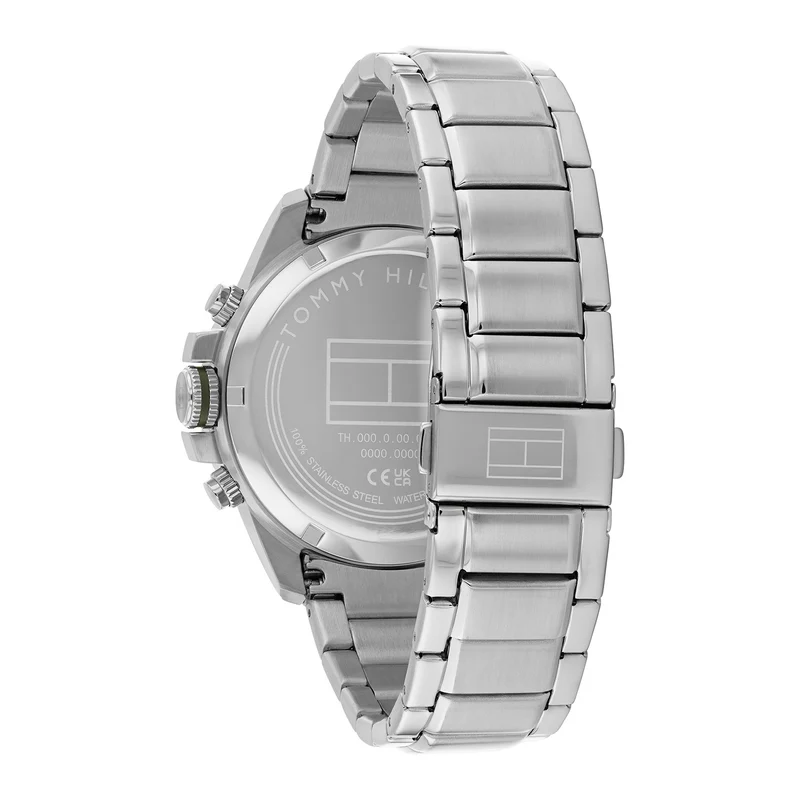 Tommy Hilfiger Jameson Silberne Und Grüne Herrenuhr TH1792197