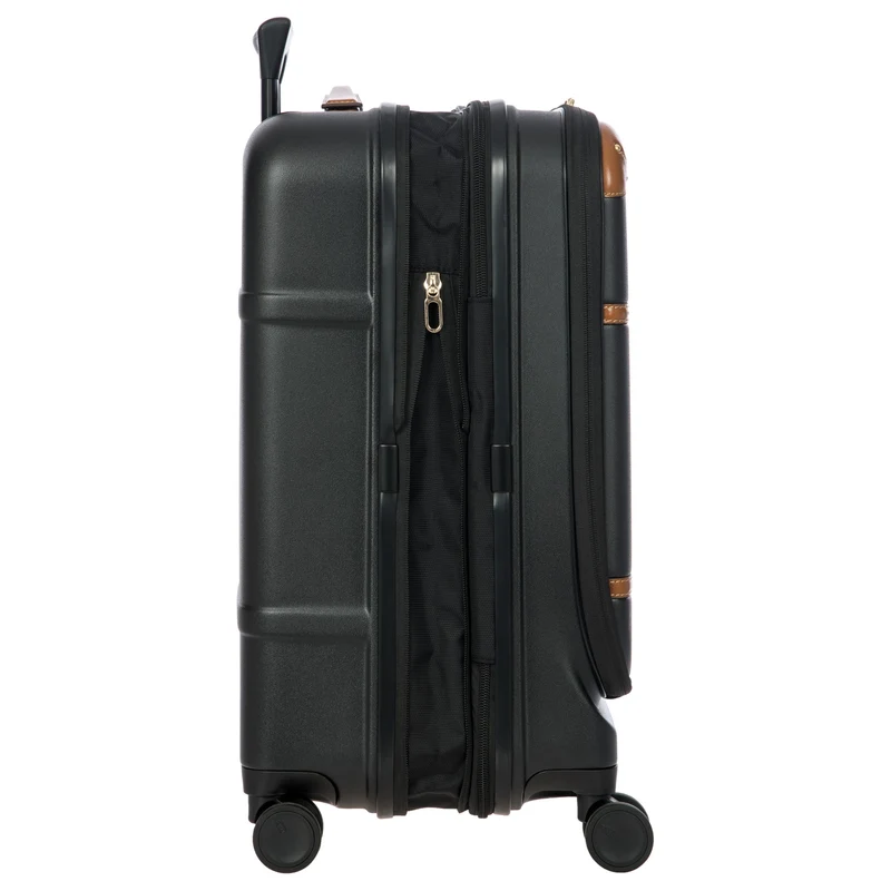 Brics Bellagio - 4-Rollen-Kabinentrolley mit Vortasche 55 cm erw. recycelt (black/tan)