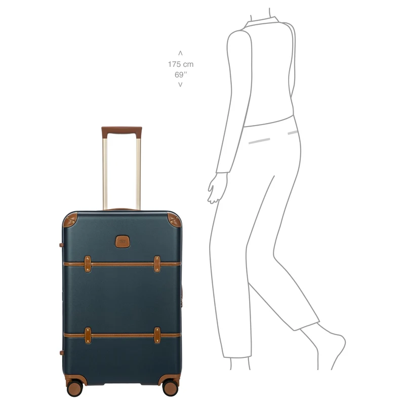 Brics Bellagio - 4-Rollen-Trolley 70.5 cm erw. recycelt (blue/tan)