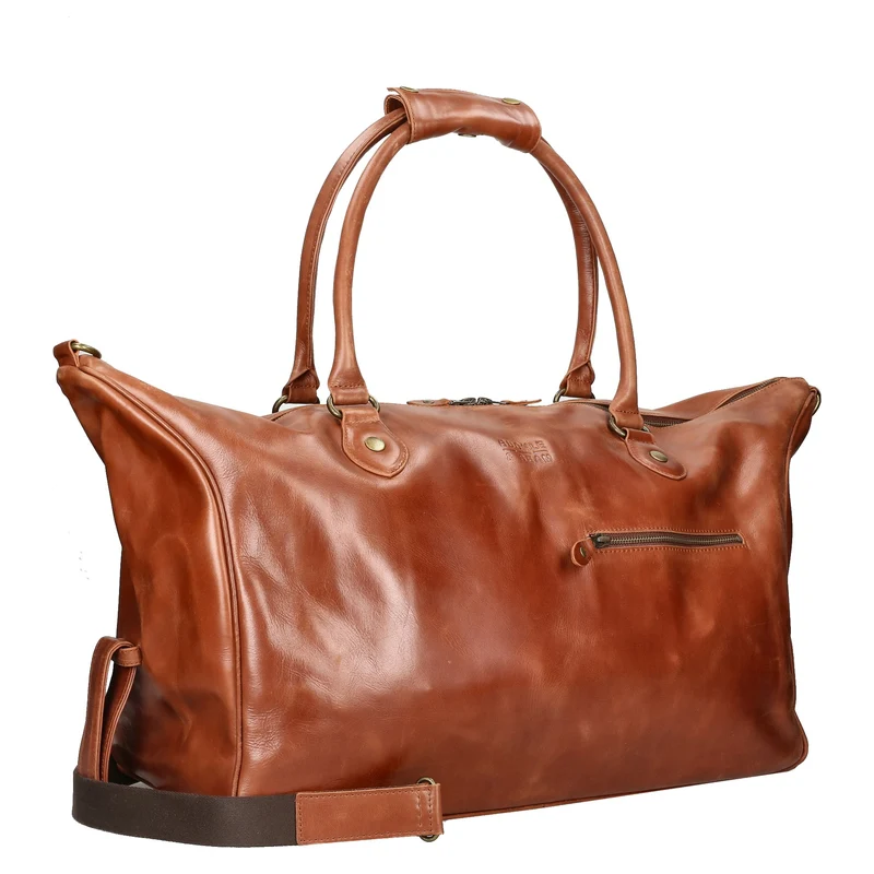 Buckle & Seam Linwood Weekender - Reisetasche 50 cm Leder (cognac/dots)