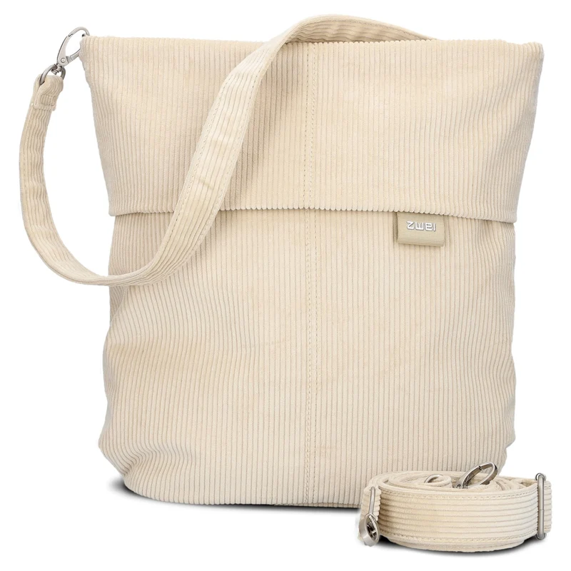 zwei Mademoiselle M12 - Schultertasche 32 cm (cord-creme)