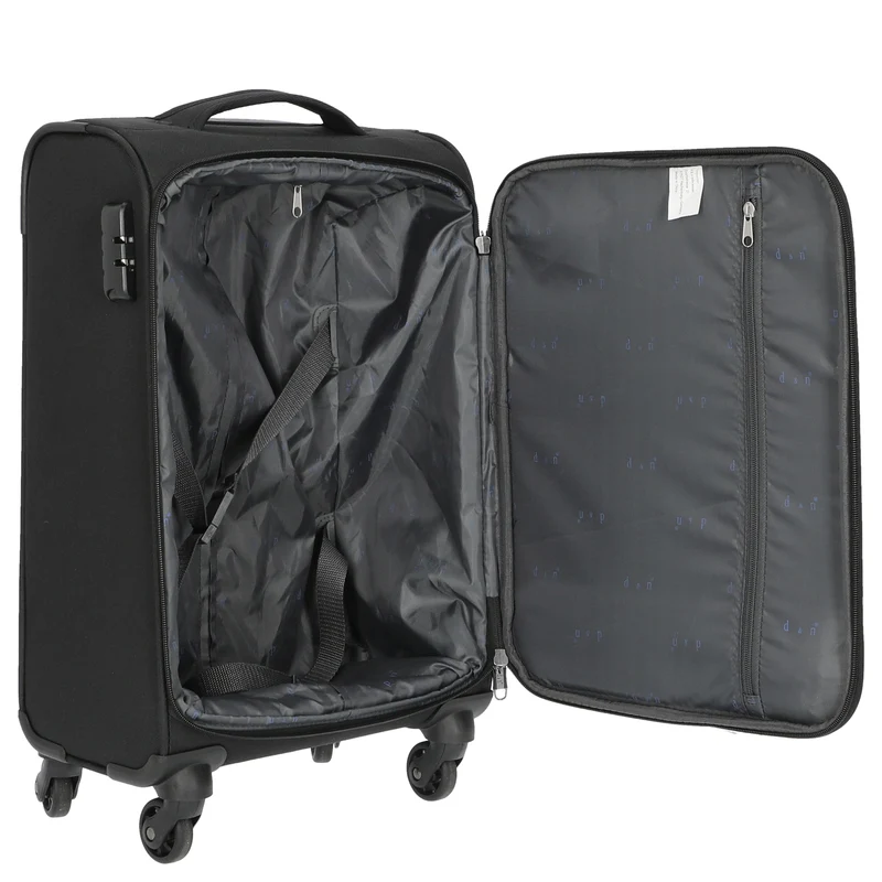 D&N Travel Line 6804 - 4-Rollen-Kabinentrolley S 55 cm (schwarz)