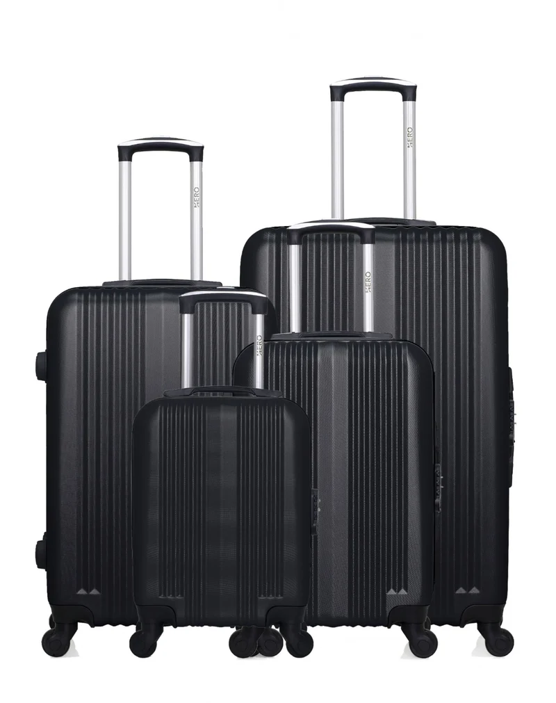 HERO – 4er-Pack: Großer Koffer, mittelgroßer Koffer, Handgepäck und Handgepäck XXS LIPARI