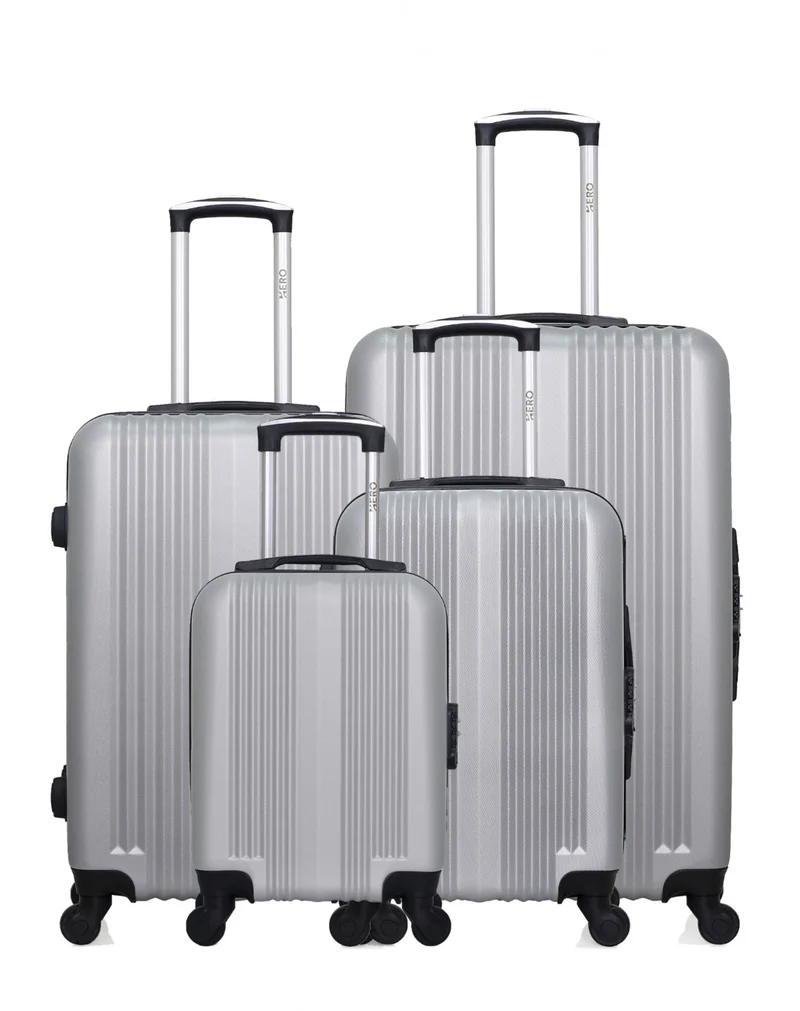 HERO – 4er-Pack: Großer Koffer, mittelgroßer Koffer, Handgepäck und Handgepäck XXS LIPARI