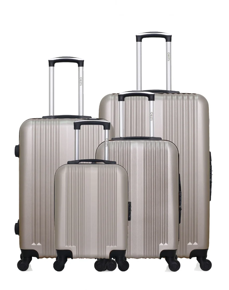 HERO – 4er-Pack: Großer Koffer, mittelgroßer Koffer, Handgepäck und Handgepäck XXS LIPARI