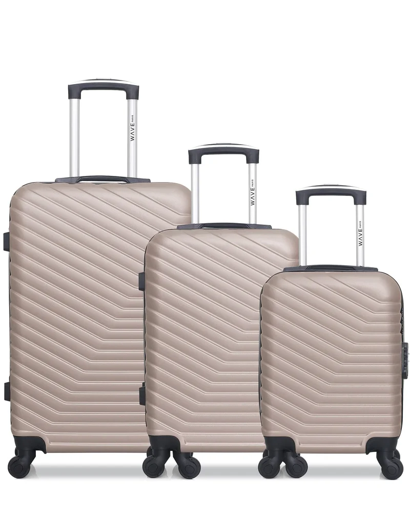 WAVE PARIS - 3er-Pack: Mittelgroßer Koffer, Handgepäck und Handgepäck XXS LENA