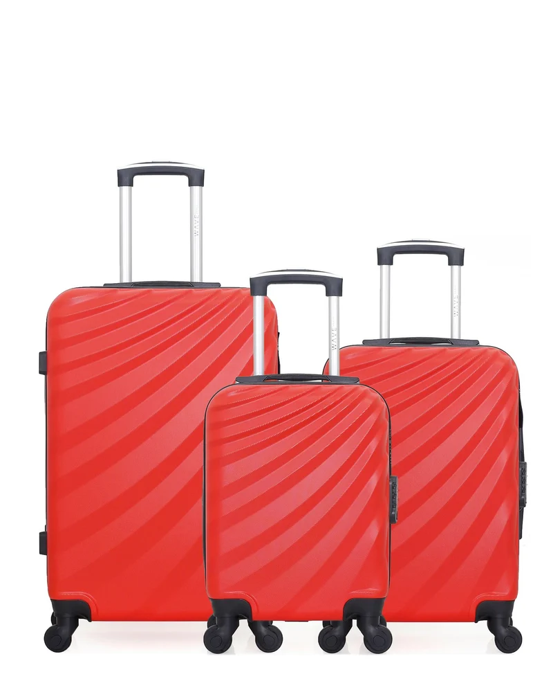 WAVE PARIS - 3er-Pack: Mittelgroßer Koffer, Handgepäck und Handgepäck XXS DANUBE
