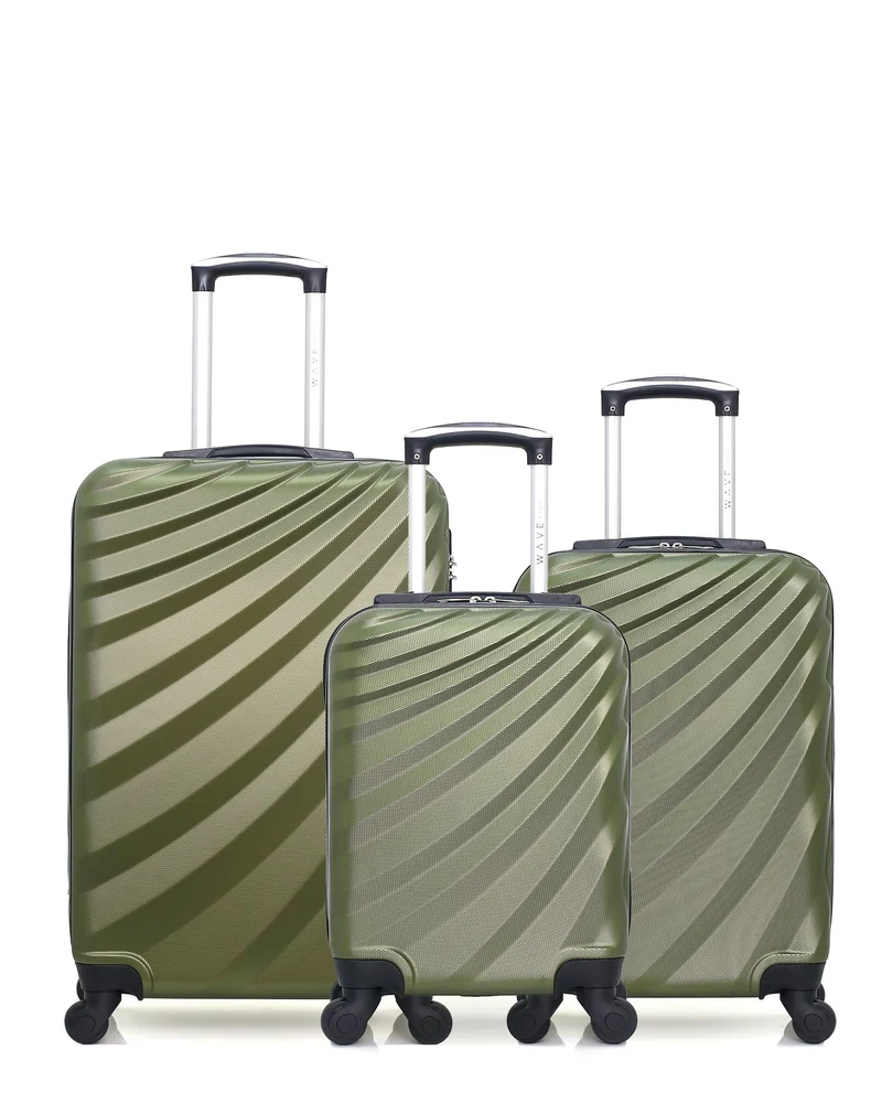 WAVE PARIS - 3er-Pack: Mittelgroßer Koffer, Handgepäck und Handgepäck XXS DANUBE