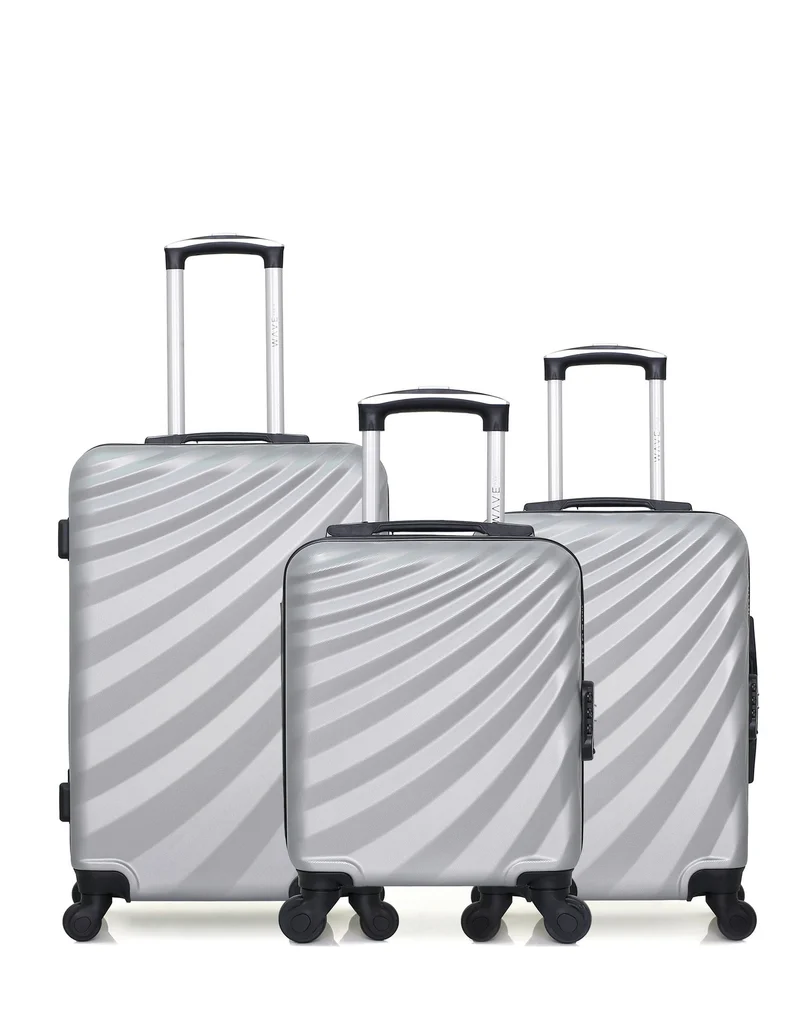 WAVE PARIS - 3er-Pack: Mittelgroßer Koffer, Handgepäck und Handgepäck XXS DANUBE