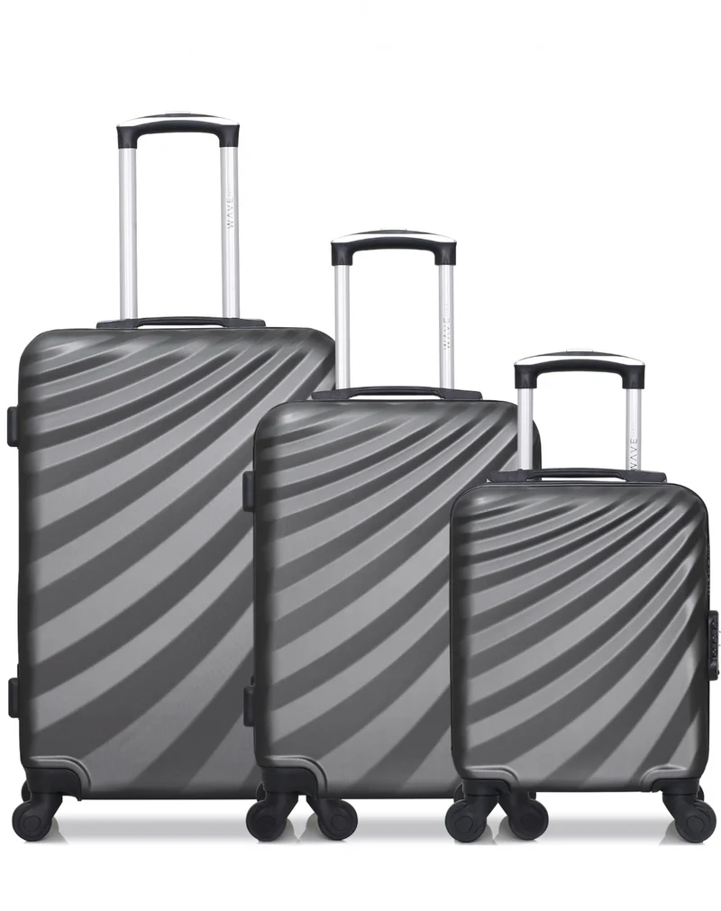 WAVE PARIS - 3er-Pack: Mittelgroßer Koffer, Handgepäck und Handgepäck XXS DANUBE