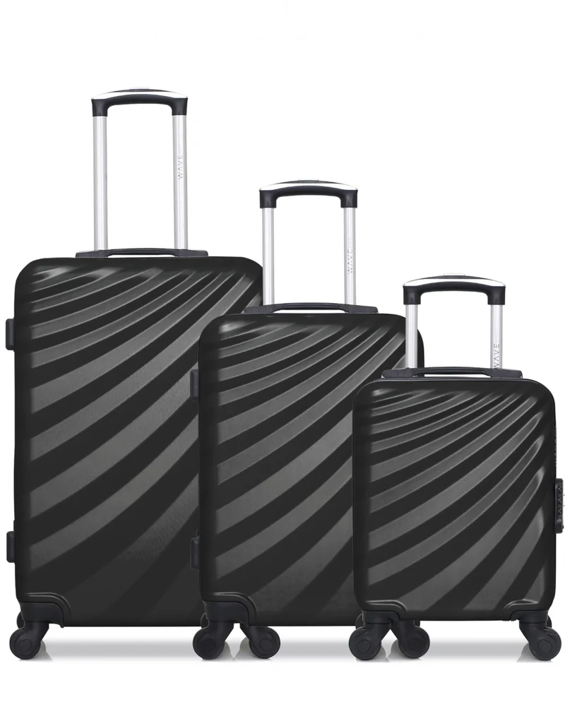 WAVE PARIS - 3er-Pack: Mittelgroßer Koffer, Handgepäck und Handgepäck XXS DANUBE