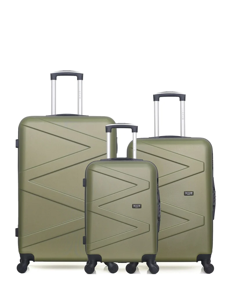WAVE PARIS - 3er-Pack: Großer Koffer, mittelgroßer Koffer und Kosmetikkoffer AMAZONE