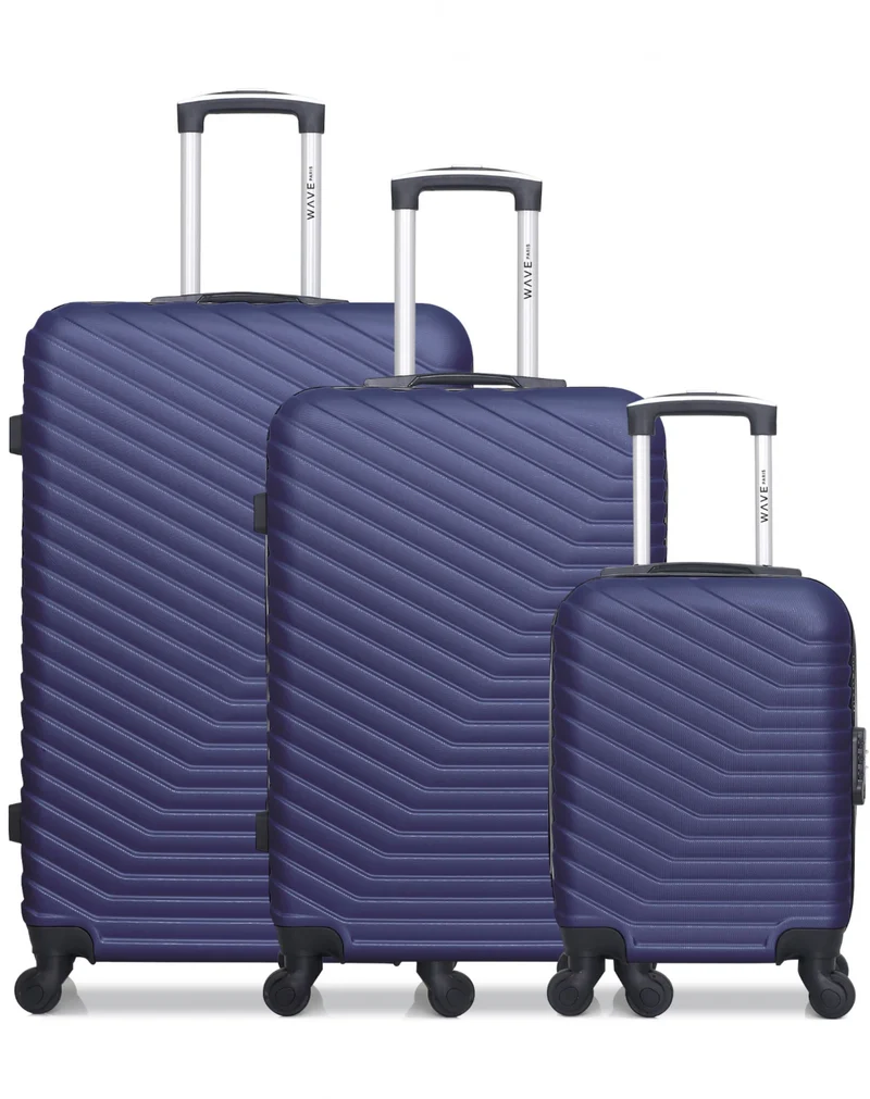 WAVE PARIS - 3er-Pack: Großer Koffer, mittelgroßer Koffer und Handgepäck XXS LENA