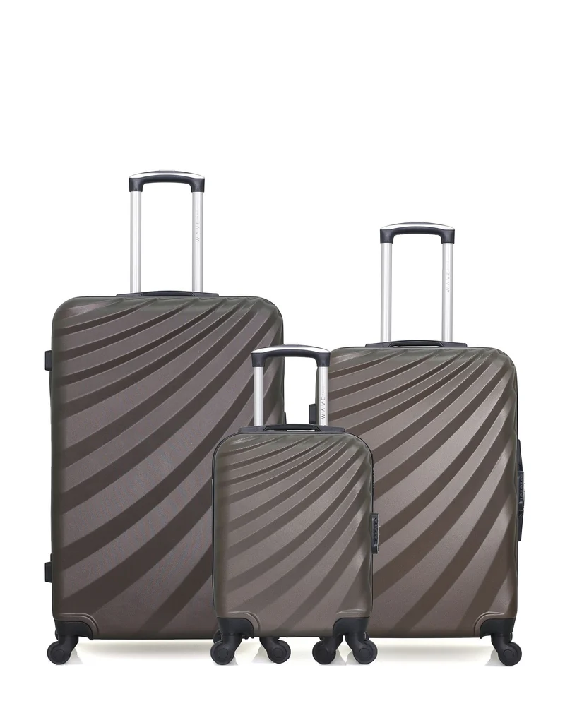 WAVE PARIS - 3er-Pack: Großer Koffer, mittelgroßer Koffer und Handgepäck XXS DANUBE