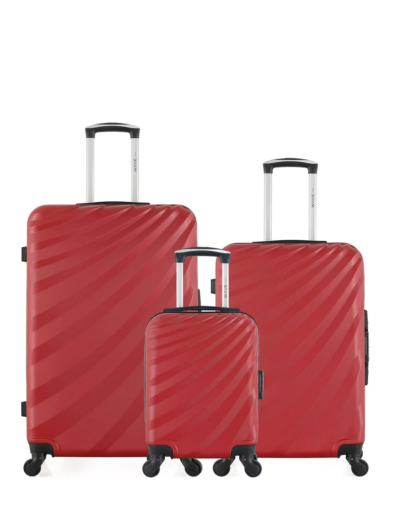 WAVE PARIS - 3er-Pack: Großer Koffer, mittelgroßer Koffer und Handgepäck XXS DANUBE