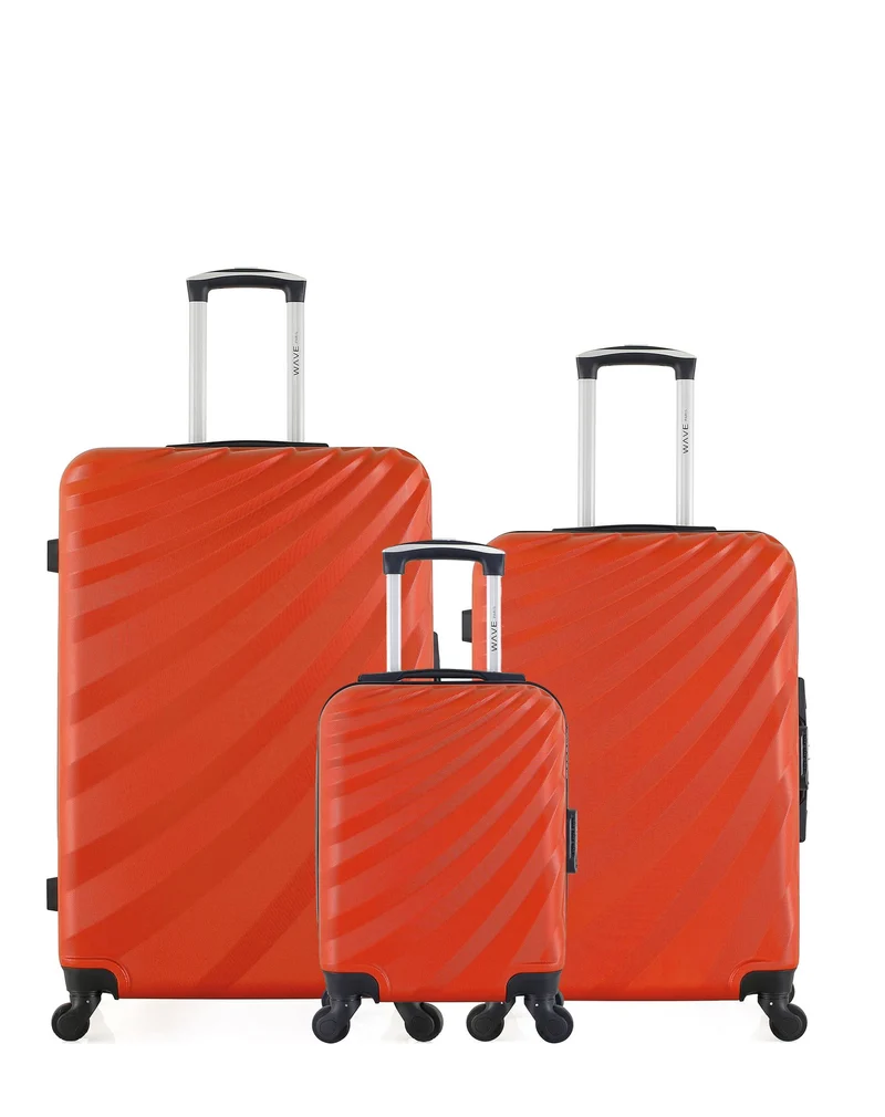WAVE PARIS - 3er-Pack: Großer Koffer, mittelgroßer Koffer und Handgepäck XXS DANUBE