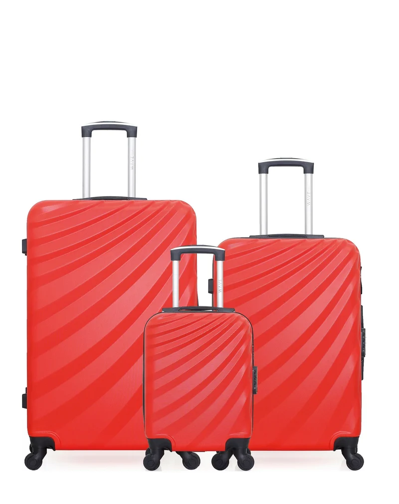 WAVE PARIS - 3er-Pack: Großer Koffer, mittelgroßer Koffer und Handgepäck XXS DANUBE