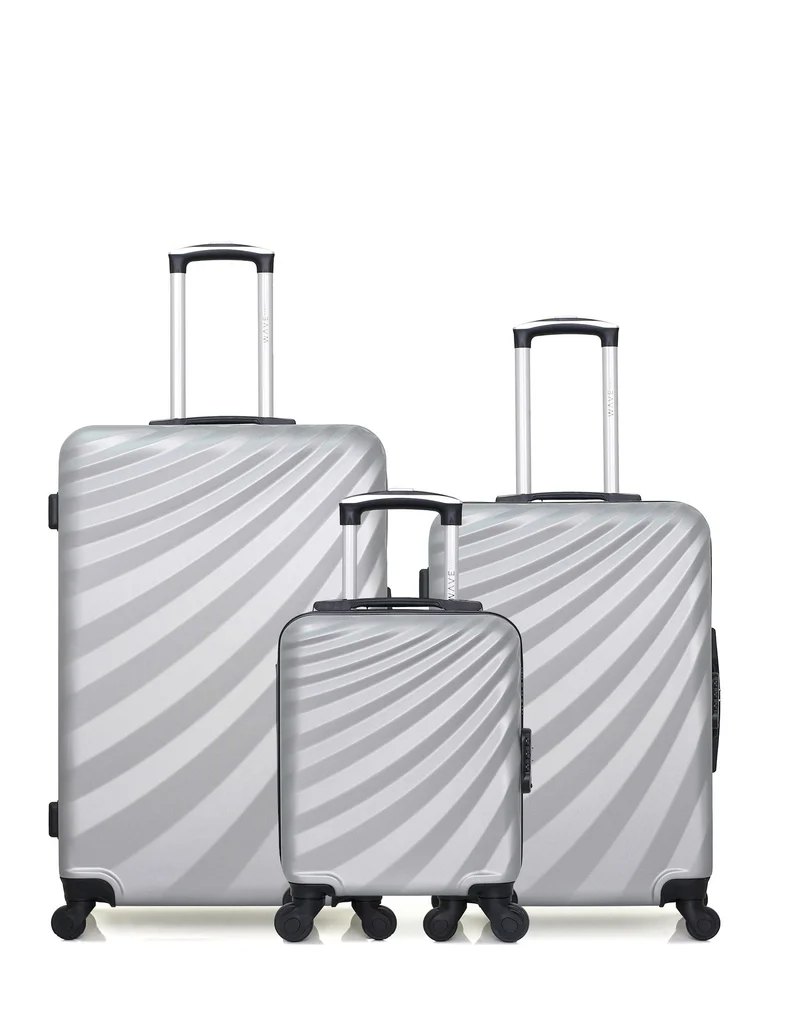 WAVE PARIS - 3er-Pack: Großer Koffer, mittelgroßer Koffer und Handgepäck XXS DANUBE